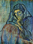 Pablo Picasso Femme dans bleu 1902 oil painting reproduction