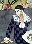 Pablo Picasso Arlequin accoudé 1901 oil painting reproduction