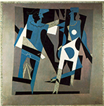 Pablo Picasso Arlequin et femme au collier 1917 oil painting reproduction