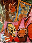 Pablo Picasso Composition avec tête de mort Spring 1908 oil painting reproduction