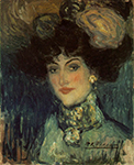 Pablo Picasso Femme au chapeau à plumes 1901 oil painting reproduction
