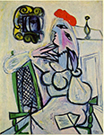Pablo Picasso Femme au chapeau rouge 1934 oil painting reproduction