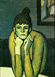 Pablo Picasso Femme avec chignon 1901 oil painting reproduction