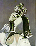 Pablo Picasso Femme avec oiseau 14-January 1970 oil painting reproduction