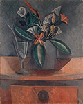 Pablo Picasso Flowers in a Grey Jar, 1908 oil painting reproduction