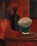 Pablo Picasso Green Pan and Black Bottle , 1908 oil painting reproduction