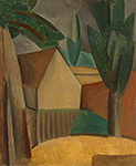 Pablo Picasso House in a Garden , 1908, 73 6x60 oil painting reproduction