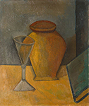Pablo Picasso Pot, Glass and Book , 1908 oil painting reproduction