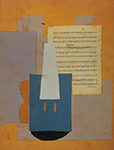 Pablo Picasso Violon et feuille de musique Fall 1912 oil painting reproduction