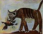 Pablo Picasso Chat saisissant un oiseau. 22-April 1939 oil painting reproduction