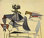 Pablo Picasso Coq et couteau. 21-March 1947 oil painting reproduction