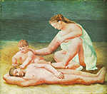 Pablo Picasso Famille au bord de la mer. Summer 1922 oil painting reproduction