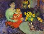 Pablo Picasso Mère et enfant devant une boule de fleurs 1901 oil painting reproduction