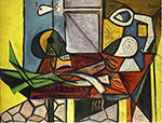 Pablo Picasso Tête de mort et poireaux. 18-March 1945 oil painting reproduction