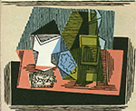 Pablo Picasso Verre, bouteille, paquet de tabac 1922 oil painting reproduction
